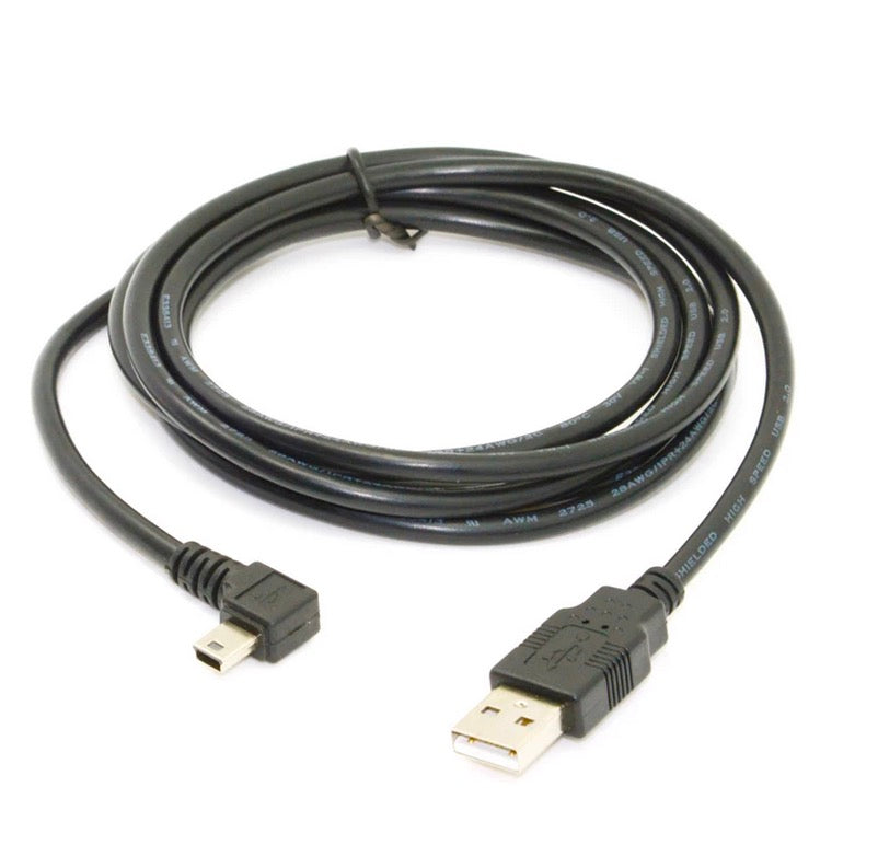 Mini-B USB 5 Pin Male to USB-A 2.0 Male Data Charge Cable 1.8m