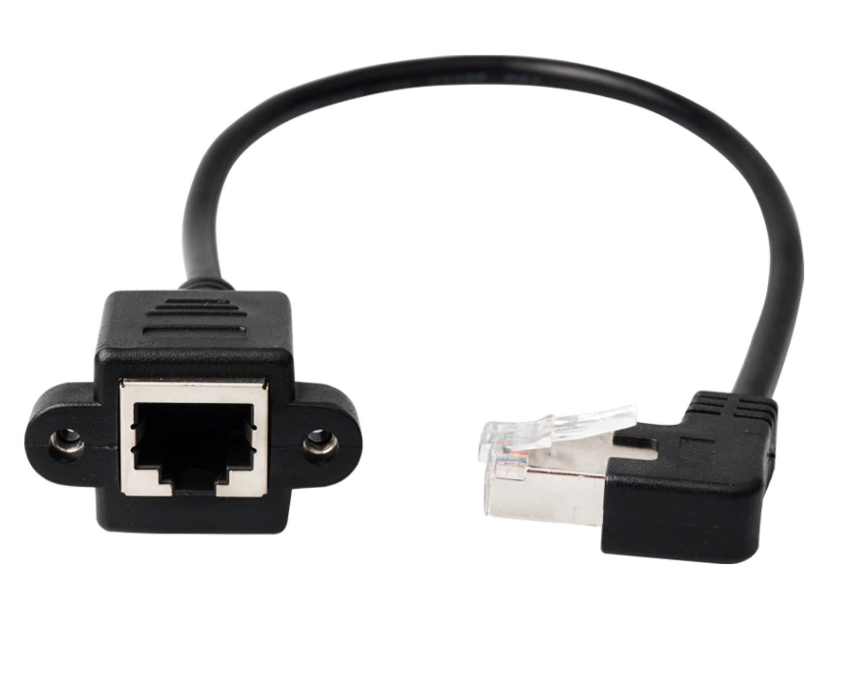 RJ45 Male to Female Shielded Lan Ethernet Panel Mount Extension Cable 0.3m