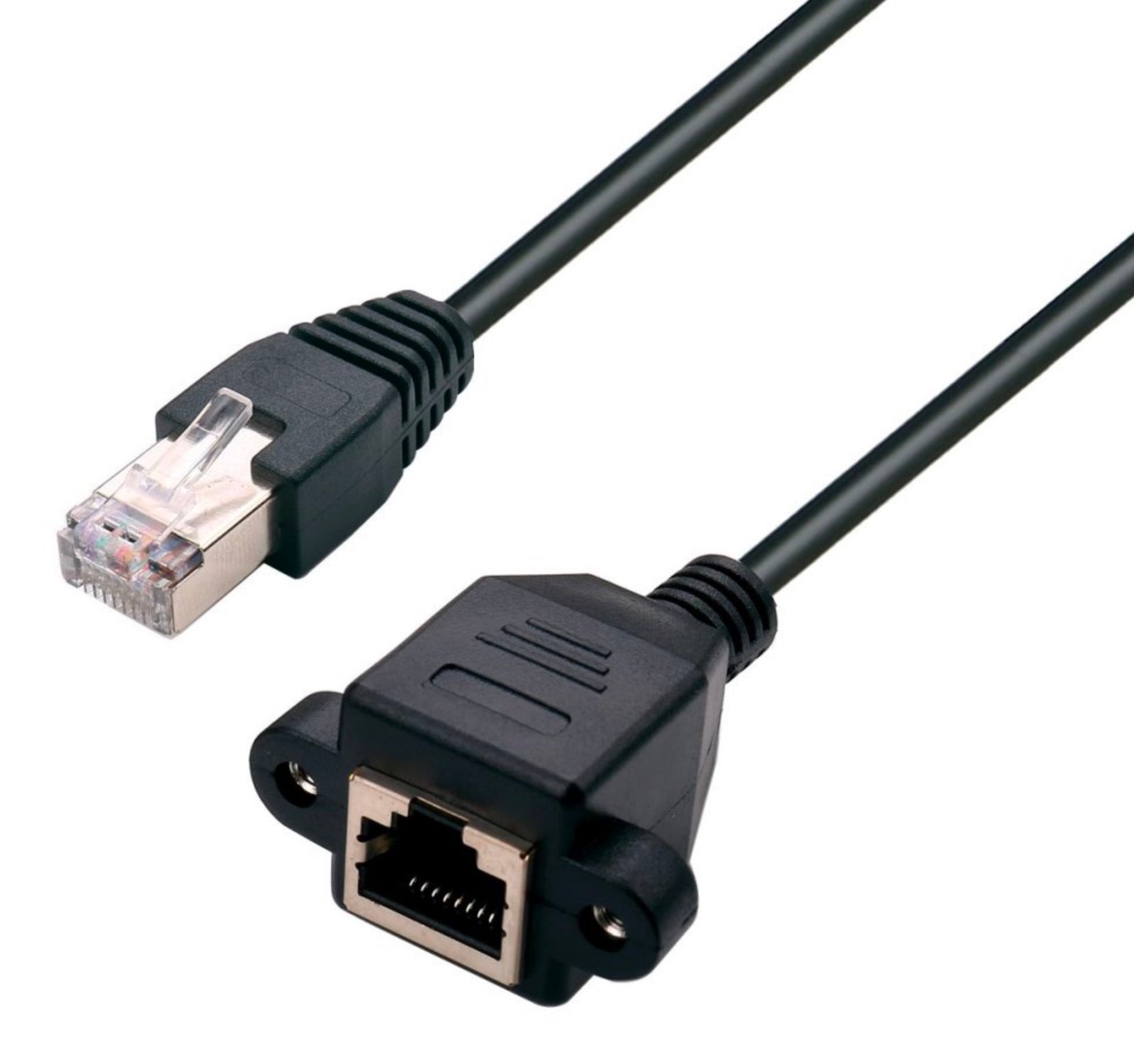 RJ45 Male to Female Panel Mount Ethernet Extension Cable Cat 5E/5 Cat 6