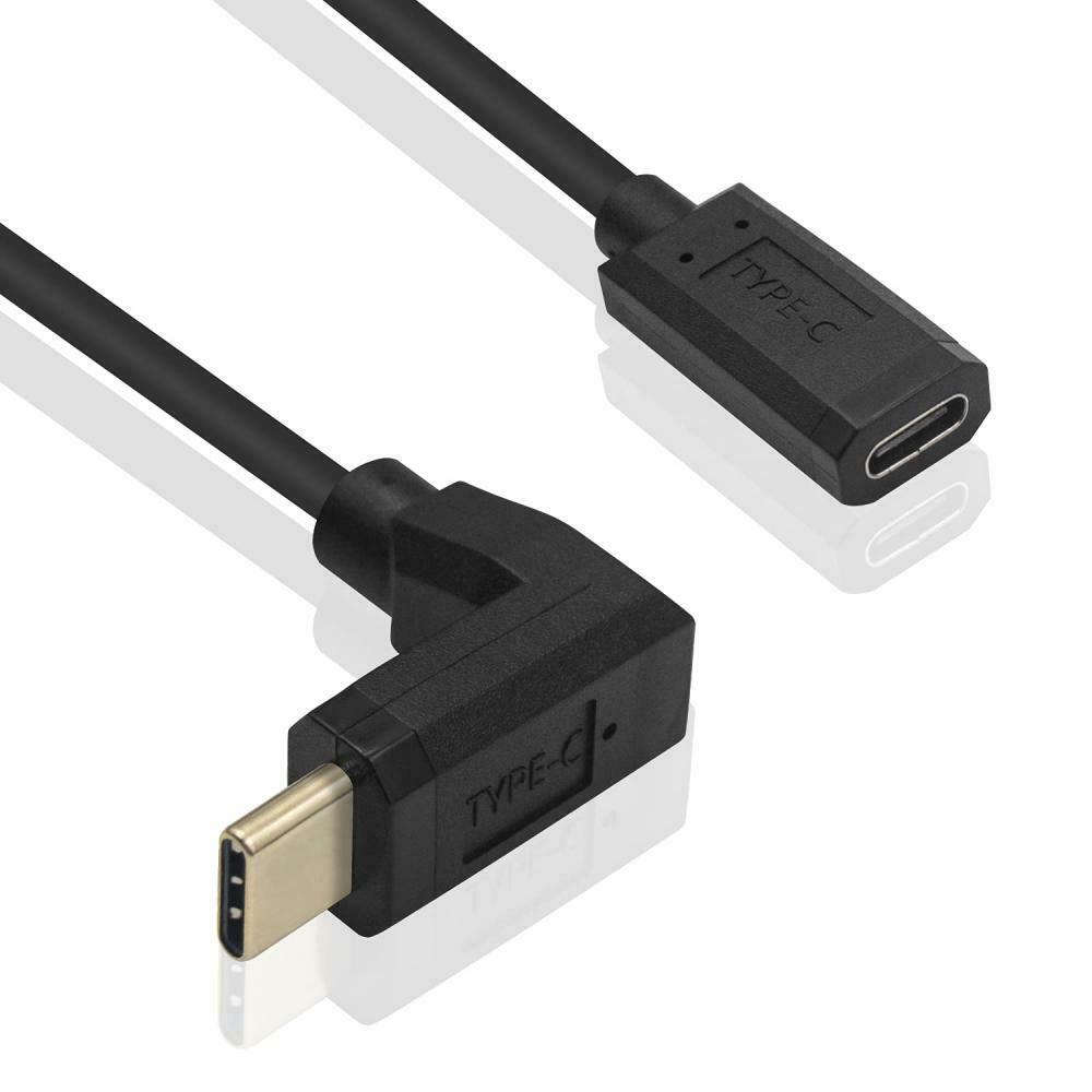 USB-C Male to USB C Female Coiled Extension Cable (Up/Down Angle)