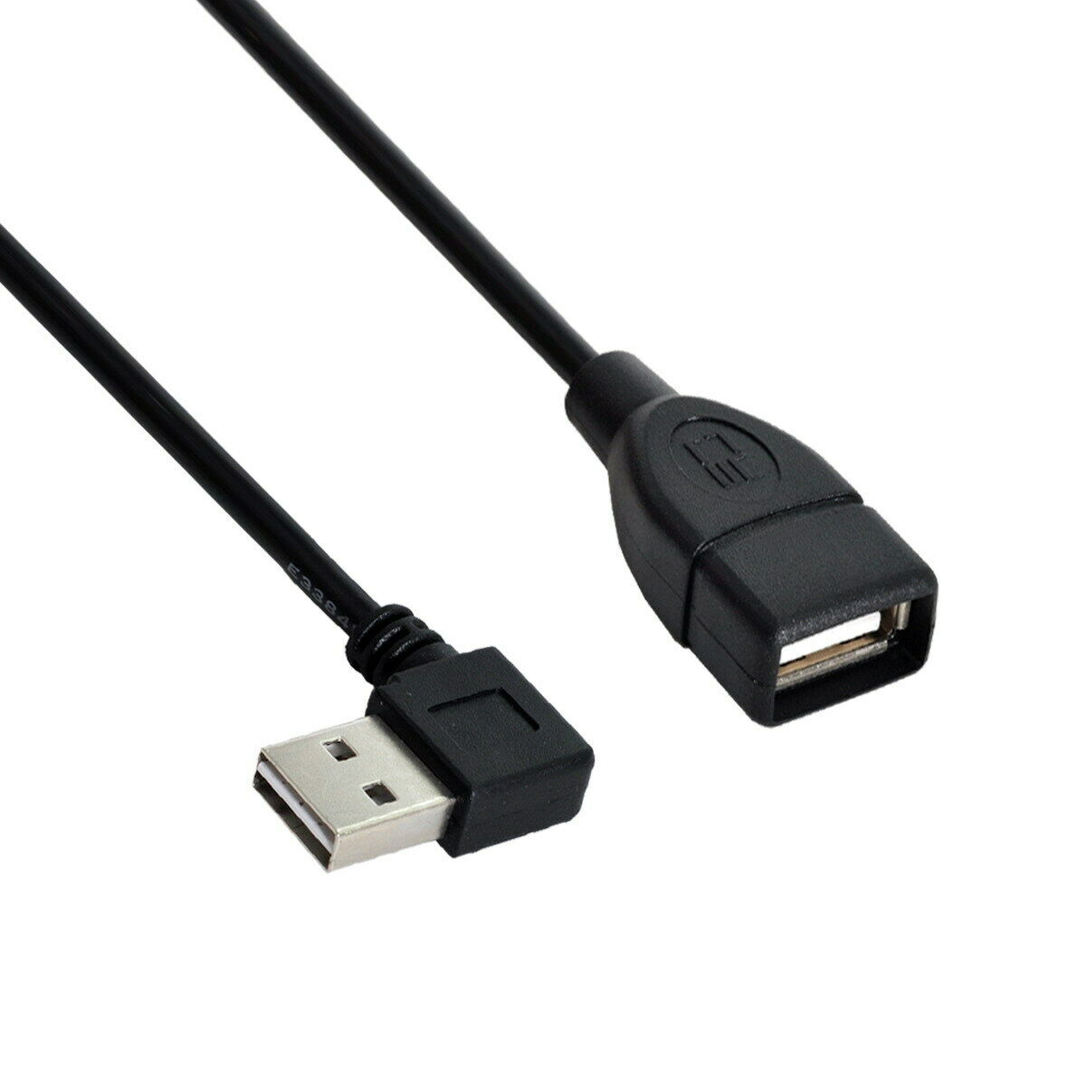 USB 2.0 A Male to Female Extension Cable (Reversible Left&Right Angled) 1m