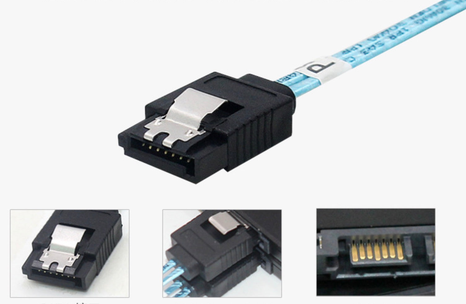 Detailed view of right-angle SATA 7-pin data connector