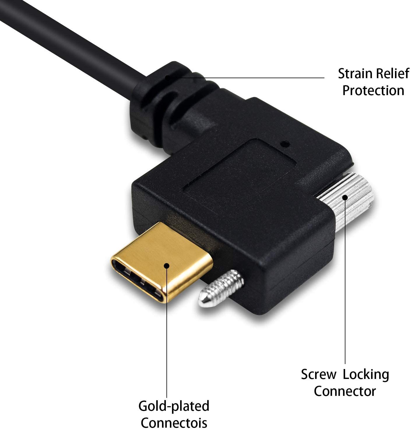 USB-A 3.0 Male to USB-C Male with Single Locking Screw High Speed Cable