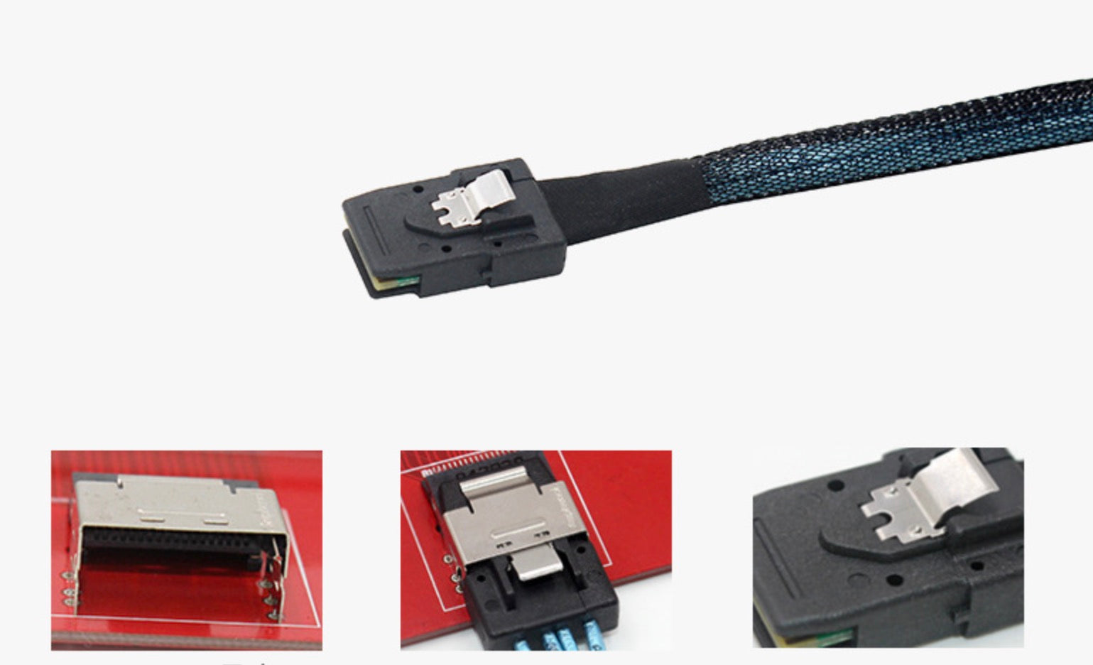 Mini SAS SFF-8087 connector installed in a server storage backplane