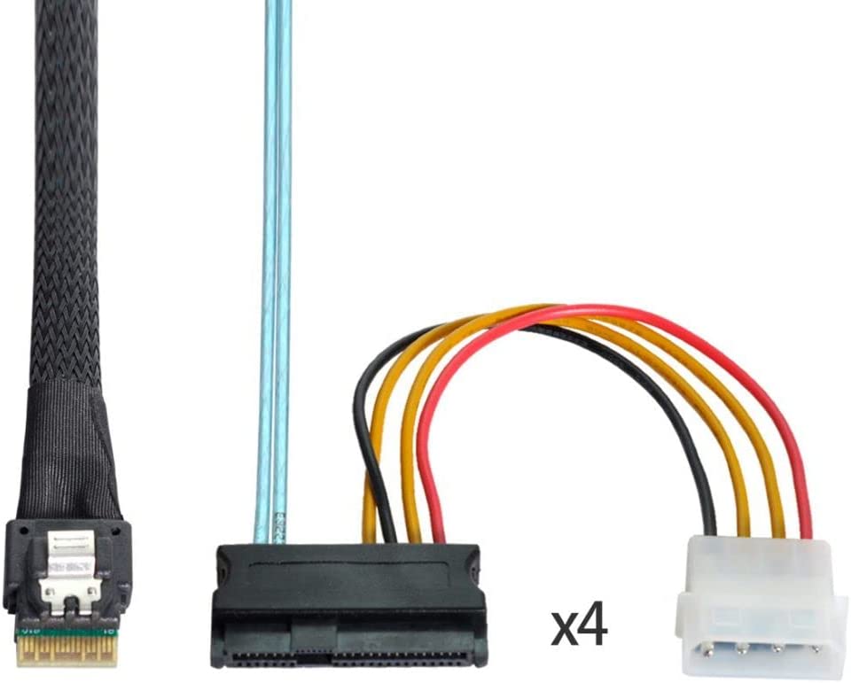 Detailed view of the SFF-8654 SlimSAS 4i host connector