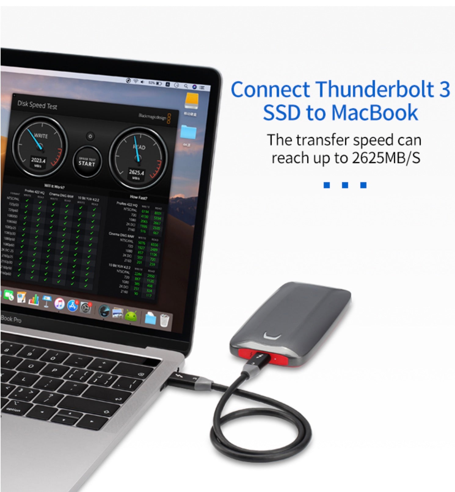 USB-C Thunderbolt 3 100W PD Cable 5K 60Hz 40Gbps