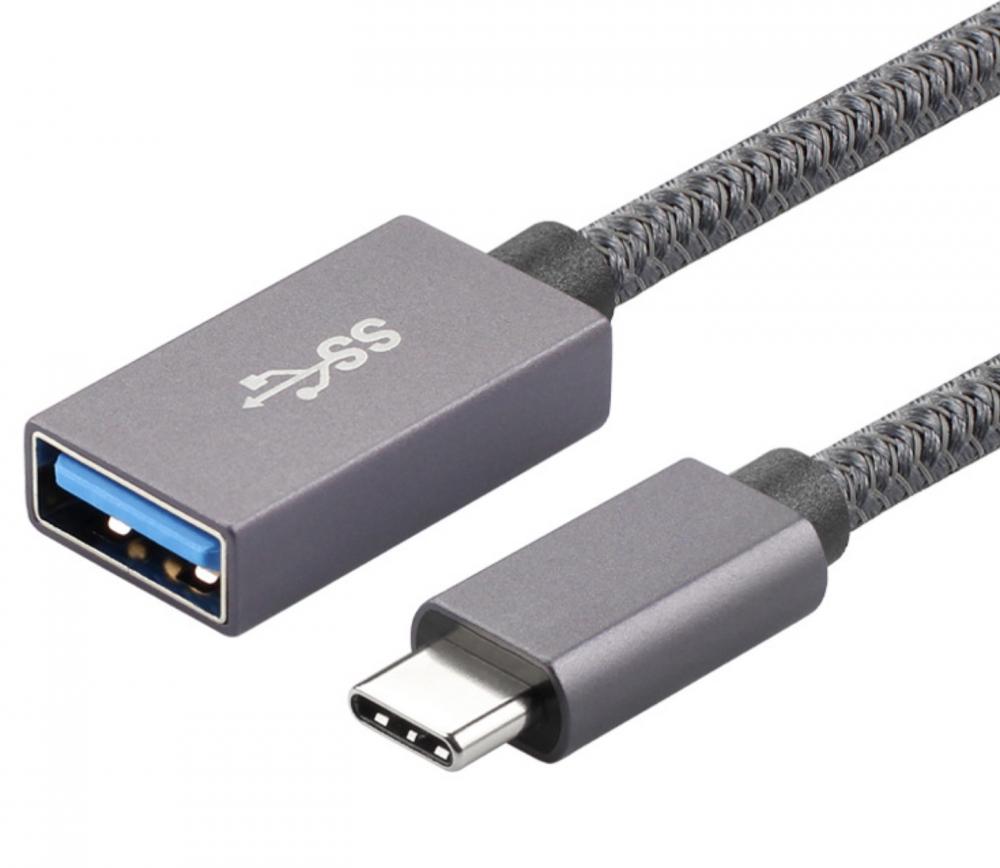 USB-C Male to USB 3.0 Type A Female OTG Data Sync Charge Cable 20cm