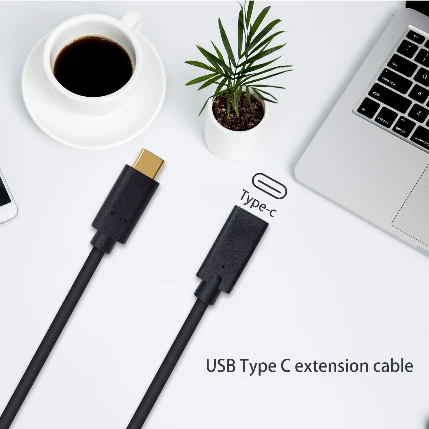 USB 3.1 Type-C Male to Female Fast Charging Extension Cable