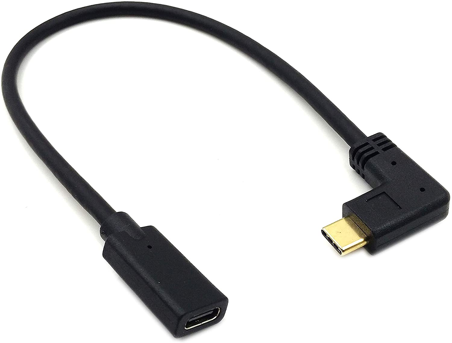 USB 3.1 Type-C Angled Male to Female Fast Charging Extension Cable