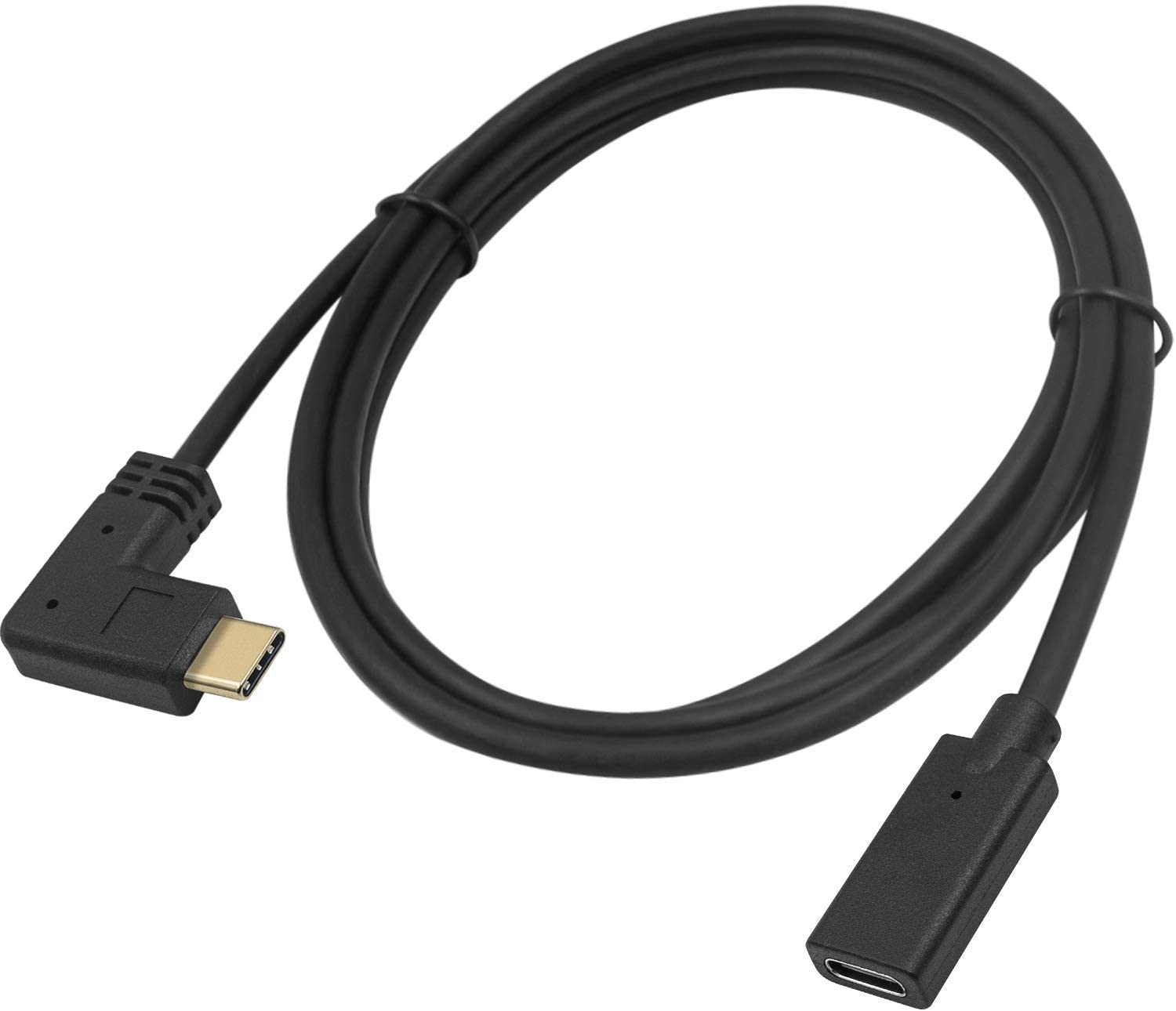 USB 3.1 Type-C Angled Male to Female Fast Charging Extension Cable
