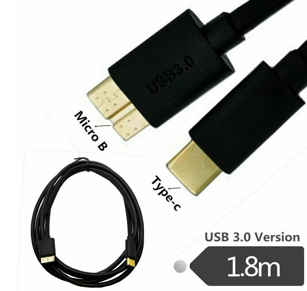 USB Type C Male to Micro-B Male Hard Drive Data Cable