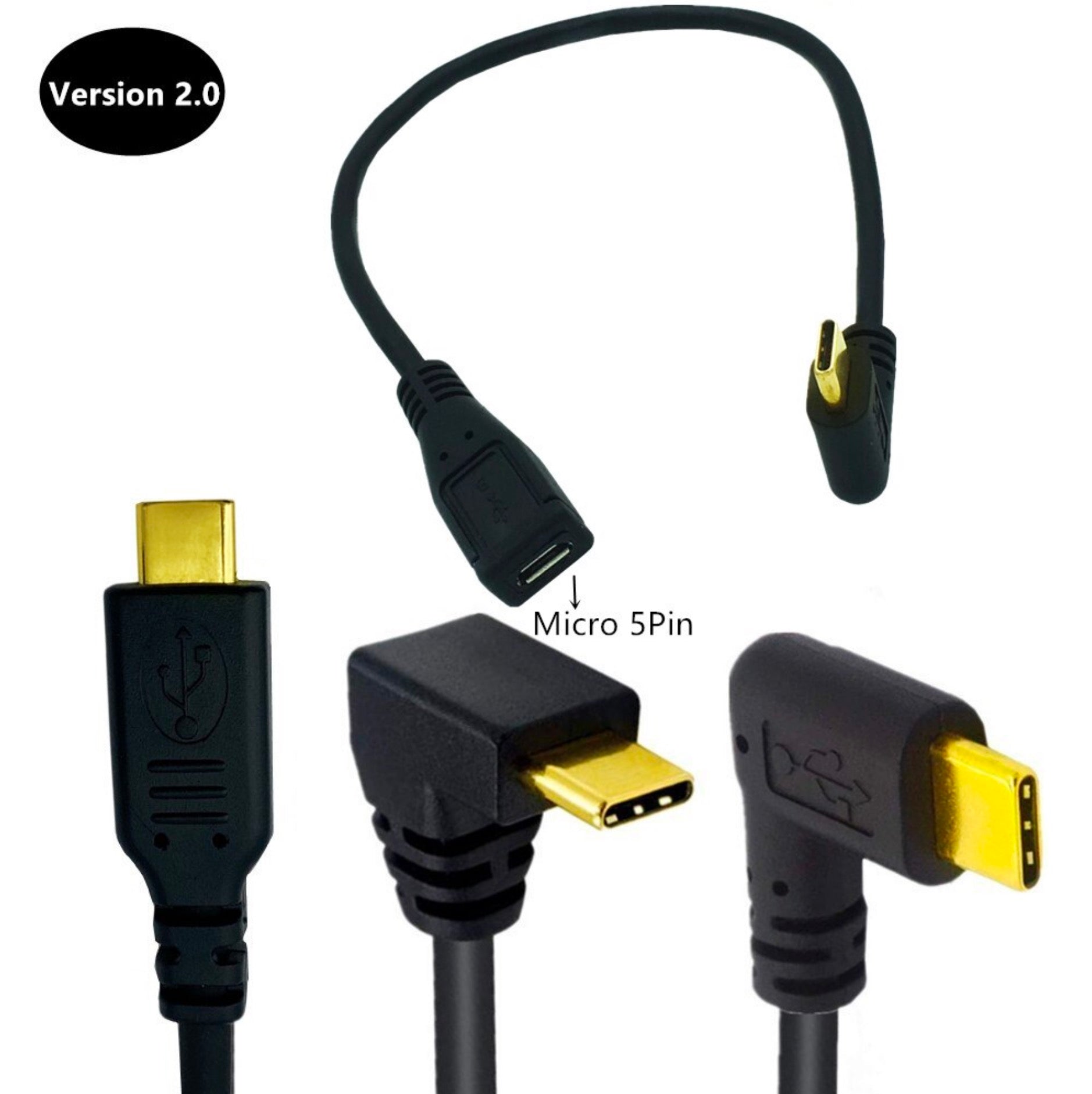 USB Type C Male to Micro USB Female OTG & Charging Cable 0.25m