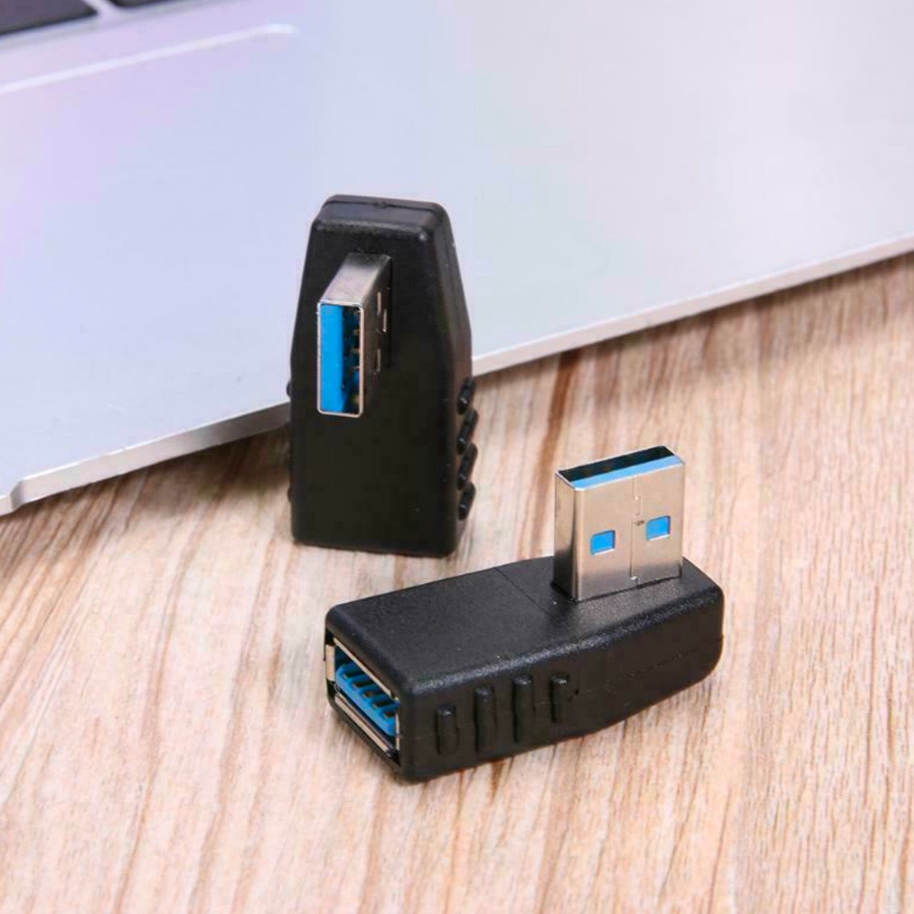 USB 3.0 Type A Angled Male to Female Data Adapter