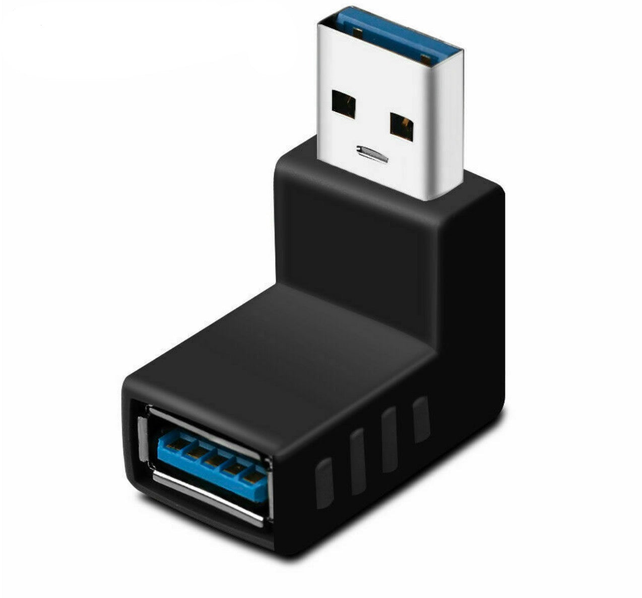 USB 3.0 Type A Angled Male to Female Data Adapter