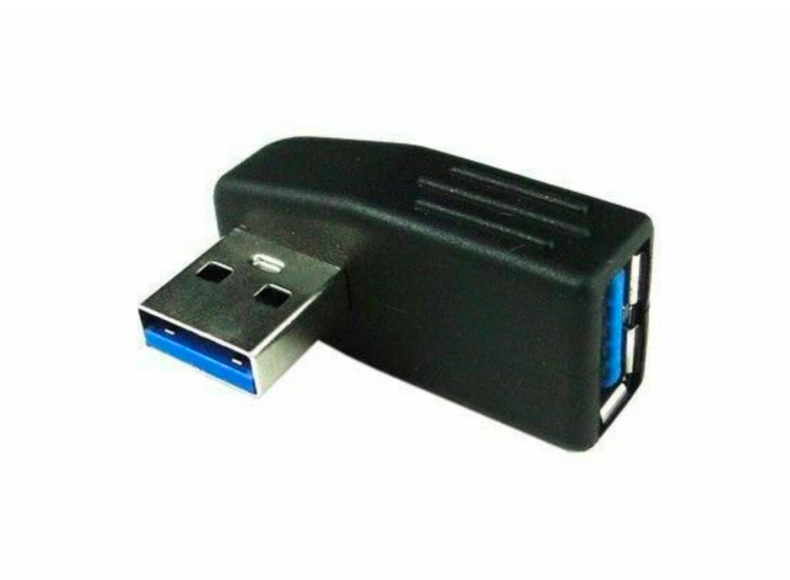 USB 3.0 Type A Angled Male to Female Data Adapter