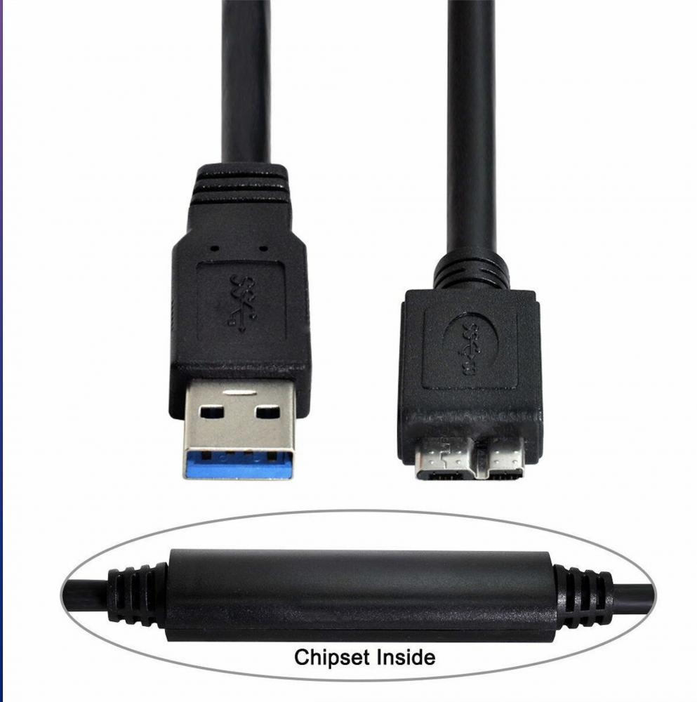 USB-A 3.0 Male to Micro-B Chipset Repeater Data Charging Cable 4.8Gbps 8m