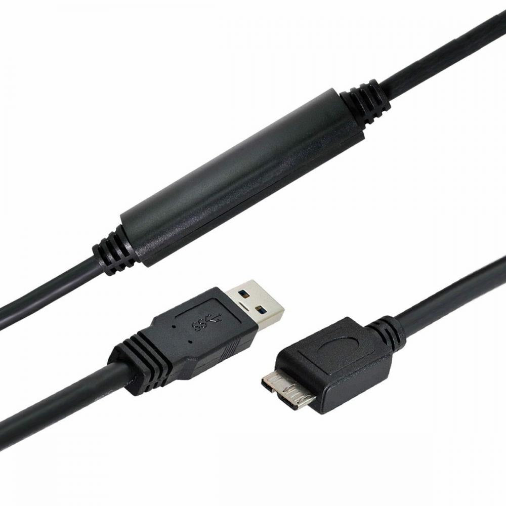 USB-A 3.0 Male to Micro-B Chipset Repeater Data Charging Cable 4.8Gbps 8m