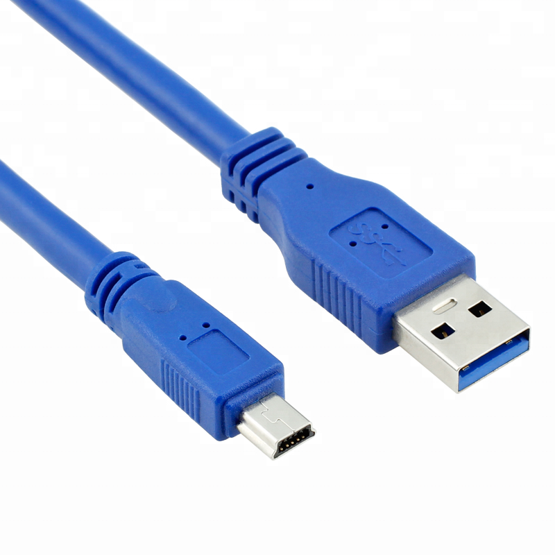 USB 3.0 Mini USB 10 Pin B connector and Type-A connector showing durable moulded construction