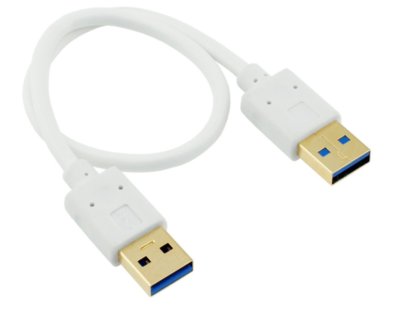 Flexible USB 3.0 Type-A male to male data cable with slim cable construction