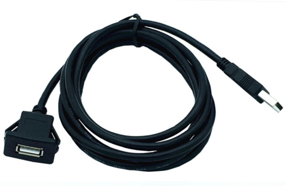 USB 2.0 Type A Male to Female Dash Mount Cable