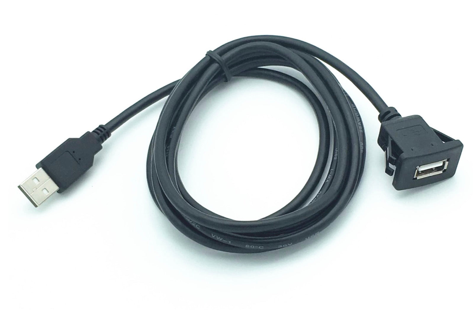 USB 2.0 Type A Male to Female Dash Mount Cable