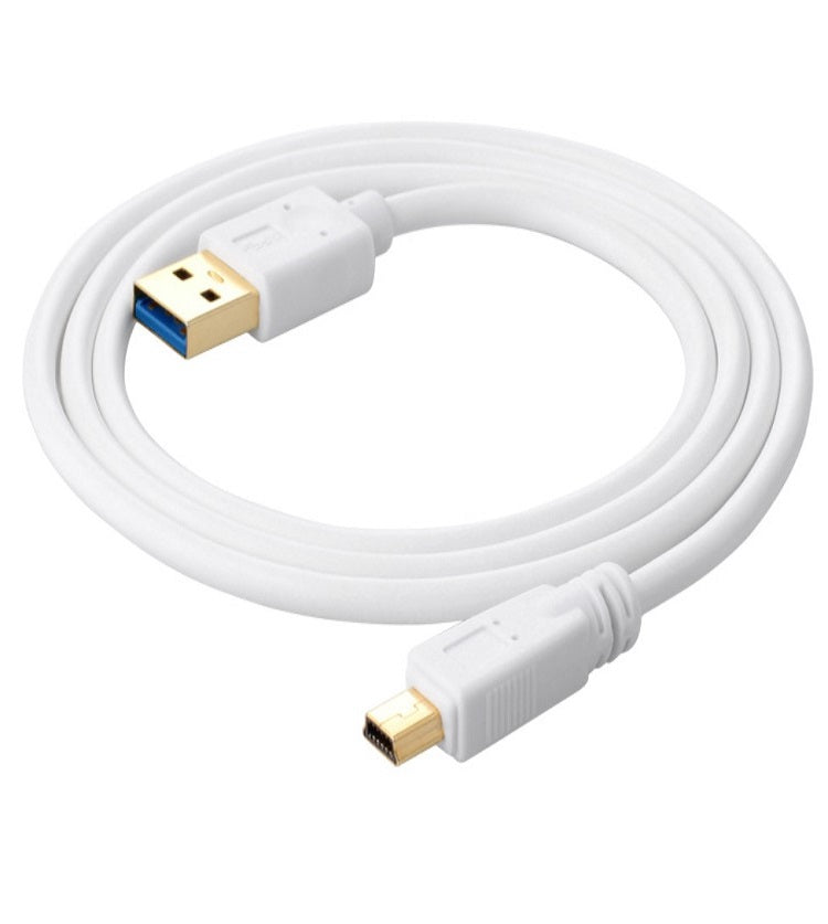 Coiled ultra slim USB 3.0 Type-A to 10 Pin Mini USB cable for portable storage devices