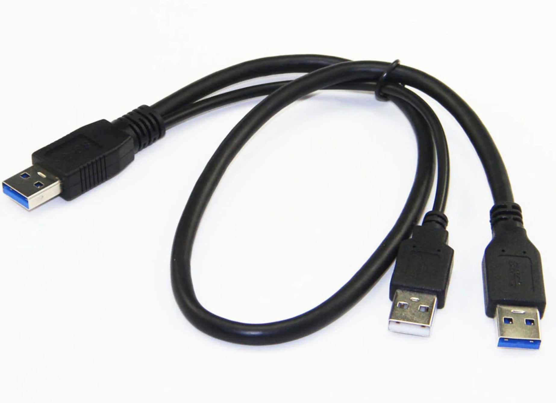 USB-A 3.0 Male to Male Data Cable + USB 2.0 Power Supply 0.5m
