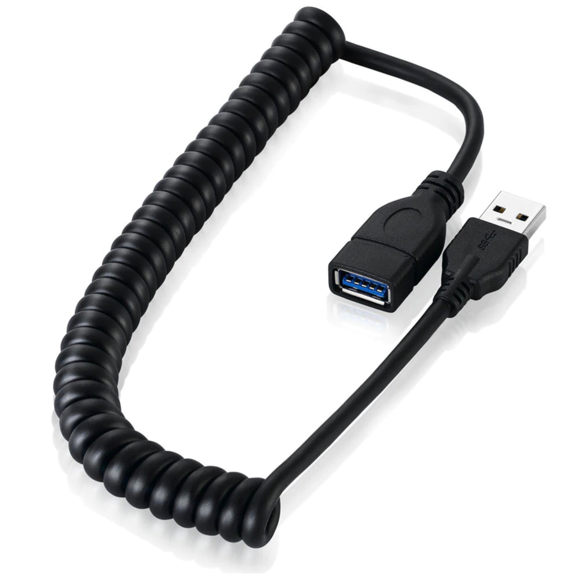 USB 3.0 Type A Male to A Female Coiled Extension Cable