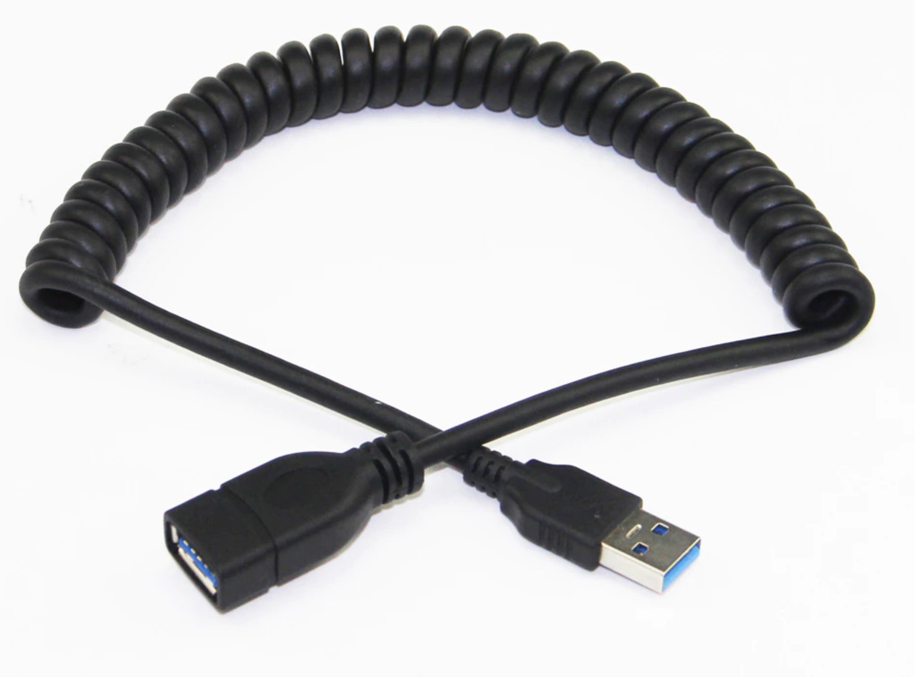 USB 3.0 Type A Male to A Female Coiled Extension Cable