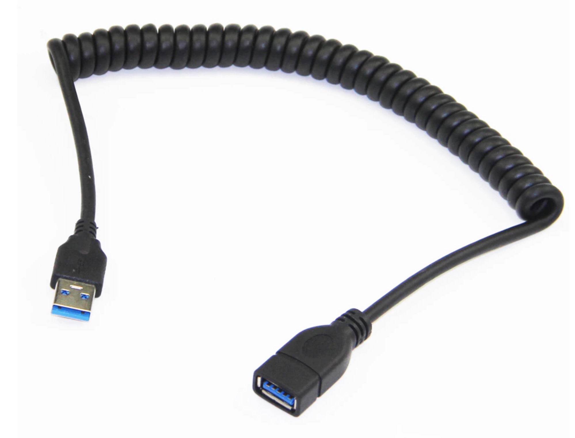 USB 3.0 Type A Male to A Female Coiled Extension Cable