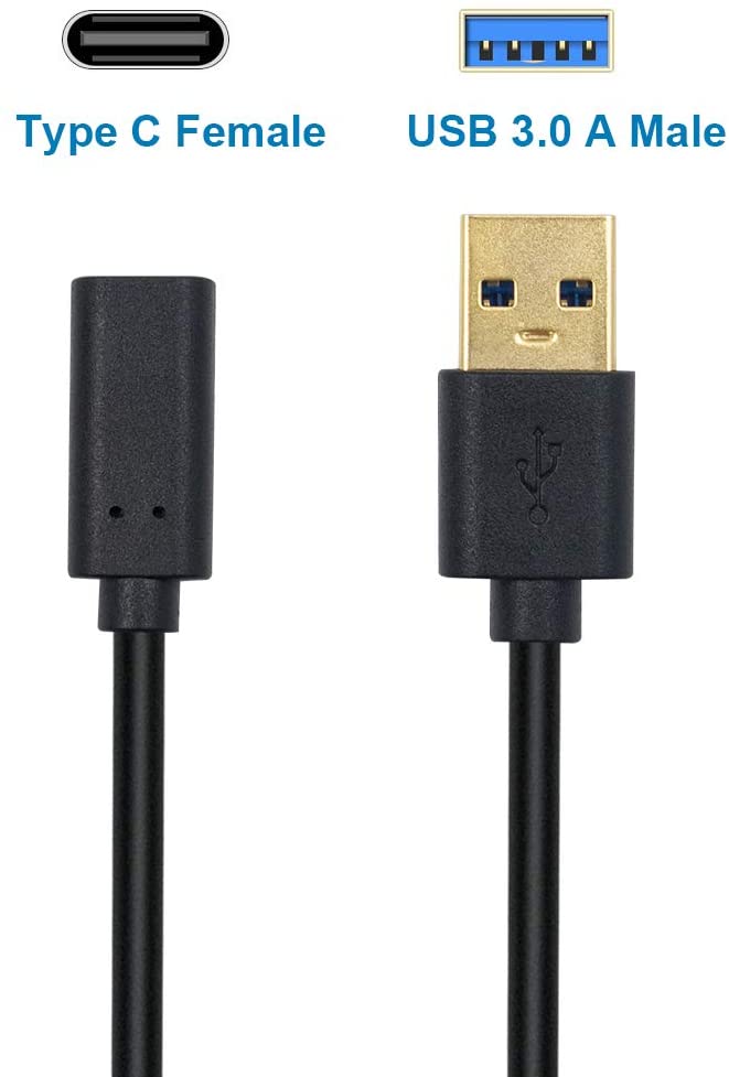 USB-A 3.0 Male to USB-C Female Data Cable