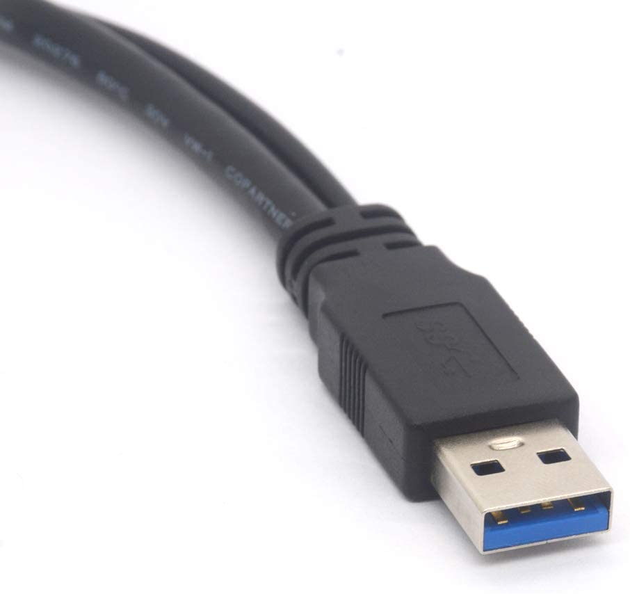 USB-A 3.0 Male to USB-A 3.0 Female + USB-A 2.0 Female Power Cable 0.3m