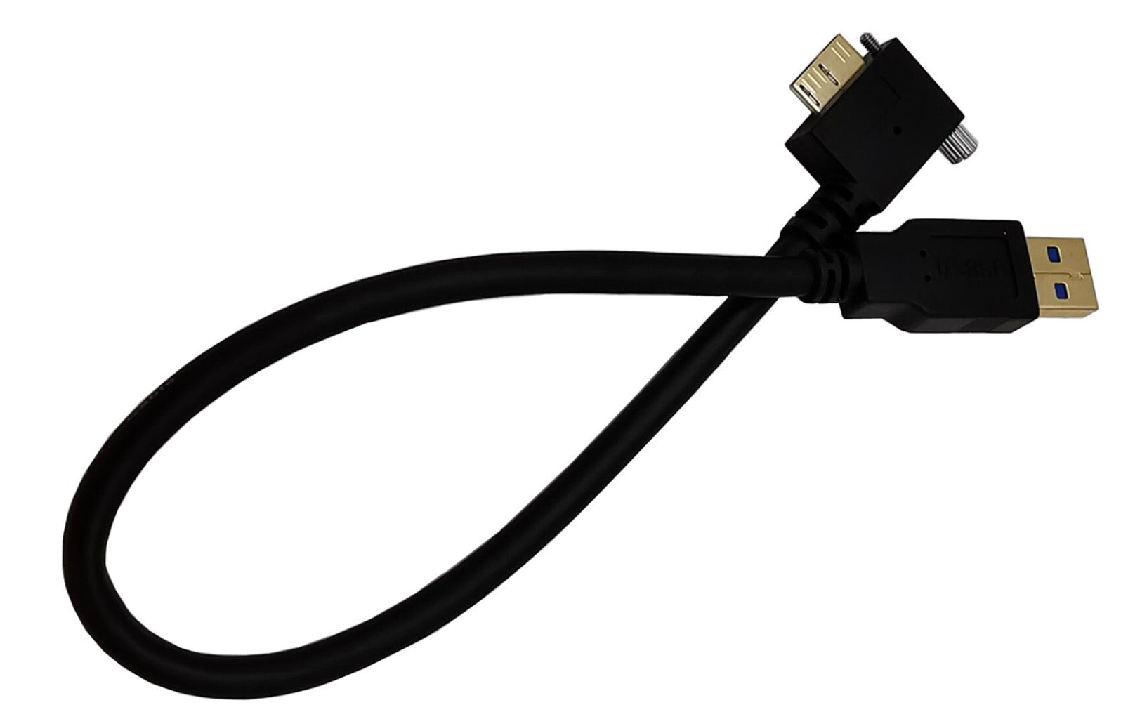 USB-A 3.0 Male to Micro-B Charge & Sync Cable with Screws (Left Angle)