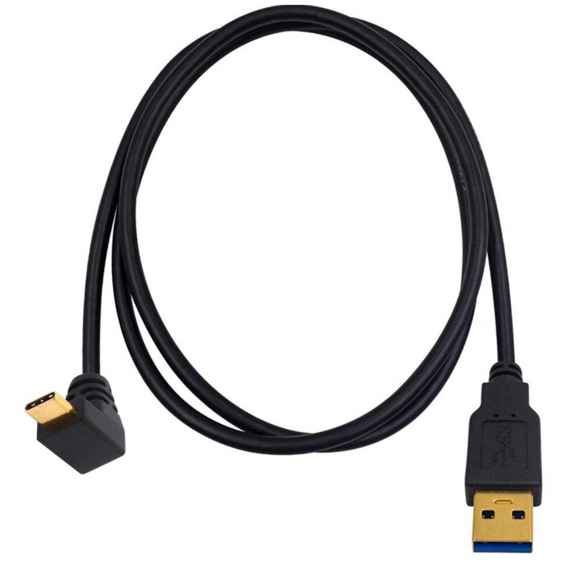 USB-A 3.0 Male to USB-C 3.1 Up/Down Angled Male Charge Sync Cable