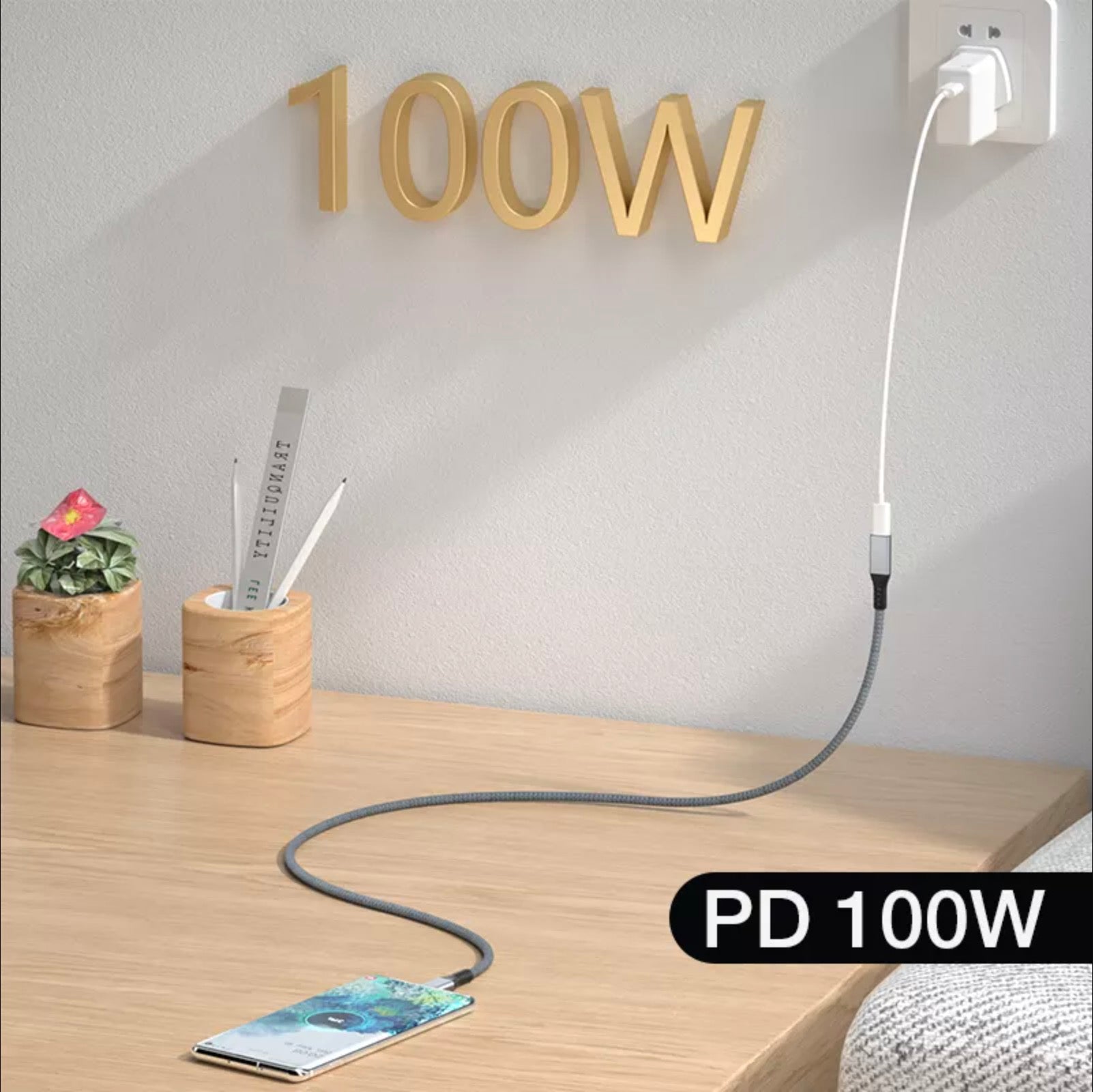 USB4 extension cable supporting up to 100W USB Power Delivery fast charging