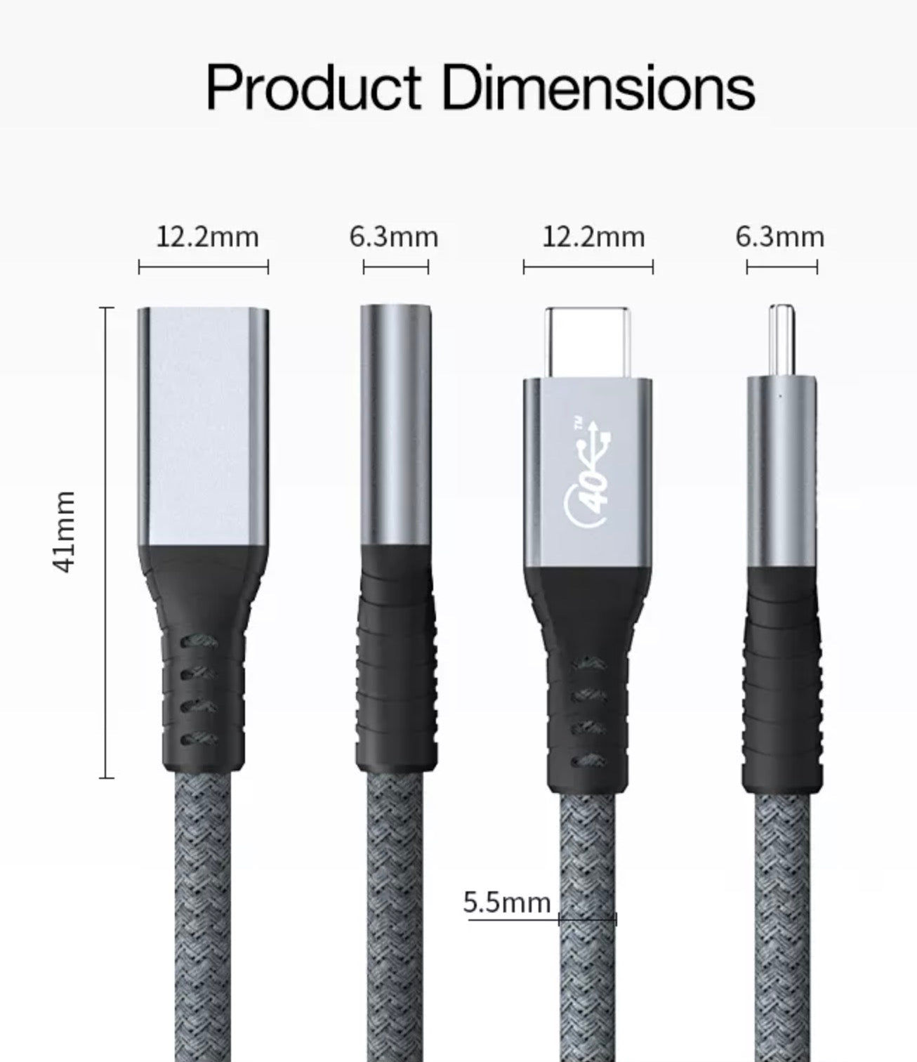 USB4 extension cable connected to professional USB-C accessories and docking station