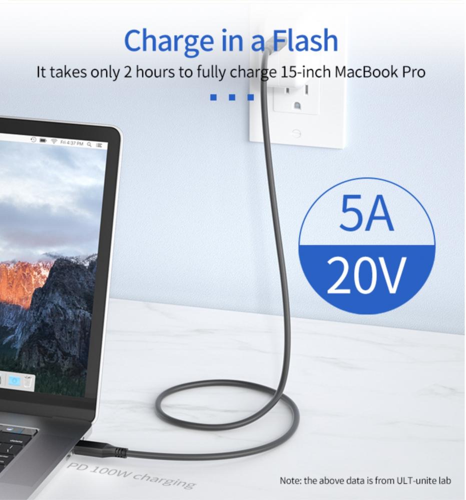 USB4 Thunderbolt 4 PD 3.0 100W 40Gbps USB-C Cable