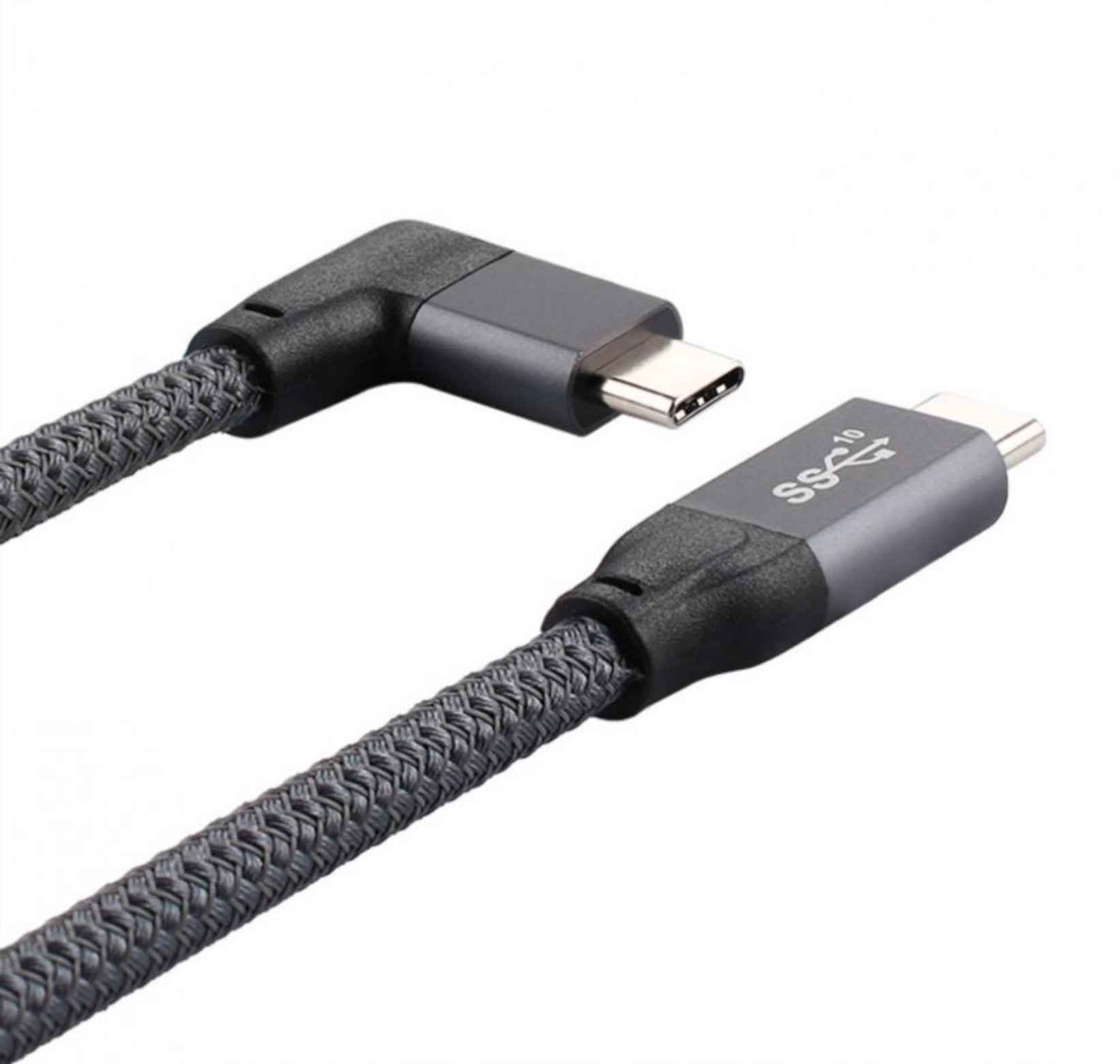 USB-C to Angled USB-C 100W PD Charging 4K Video Cable with E-Marker Gen 2