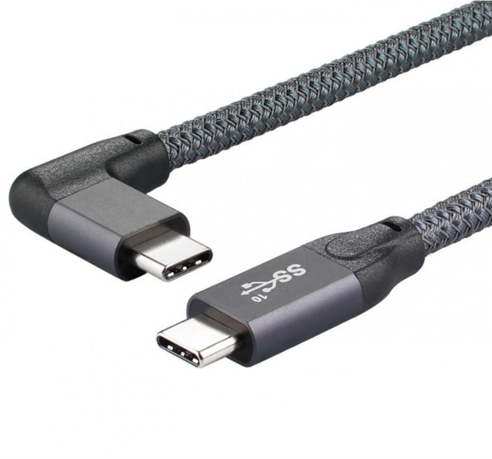 USB-C to Angled USB-C 100W PD Charging 4K Video Cable with E-Marker Gen 2