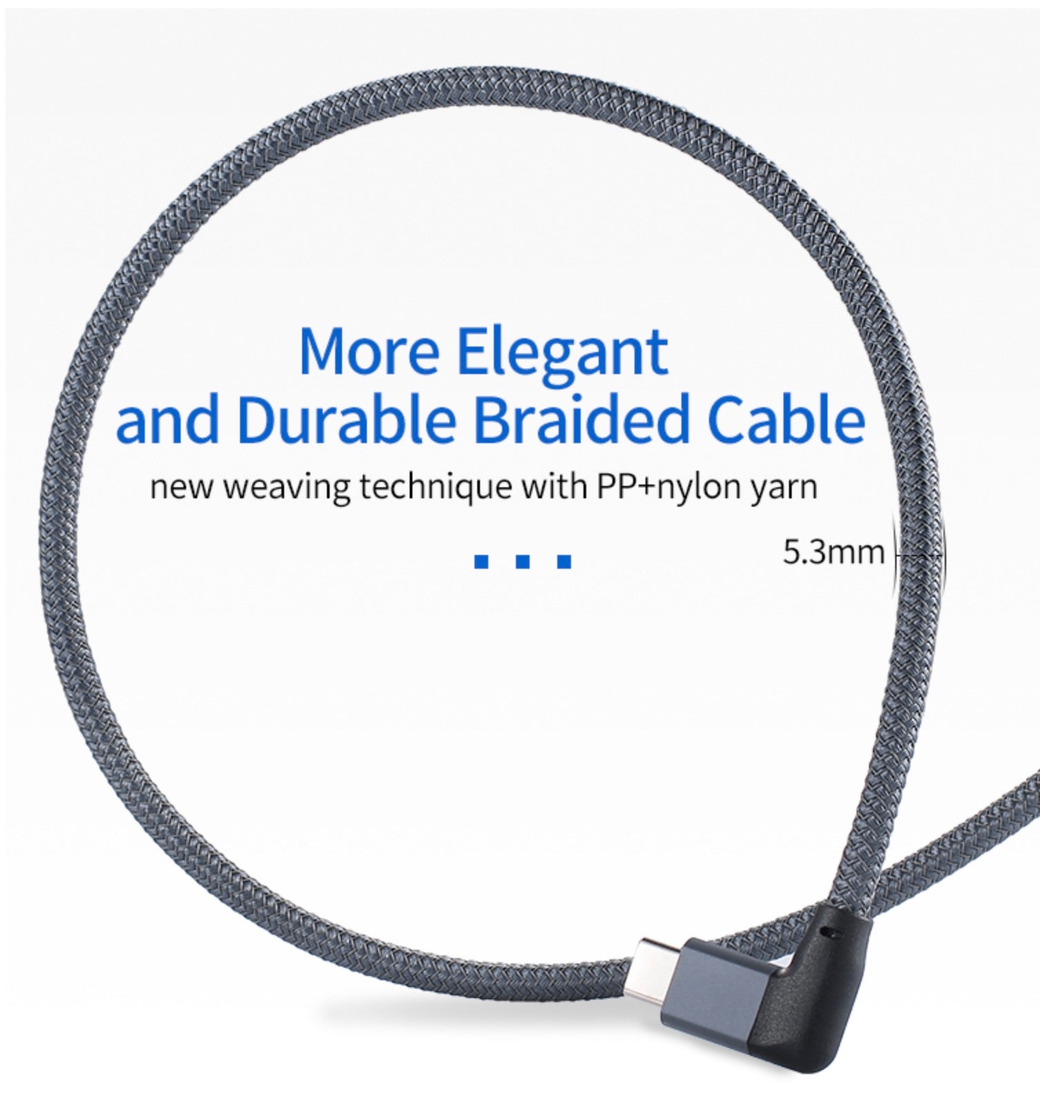 USB-C to Angled USB-C 100W PD Charging 4K Video Cable with E-Marker Gen 2