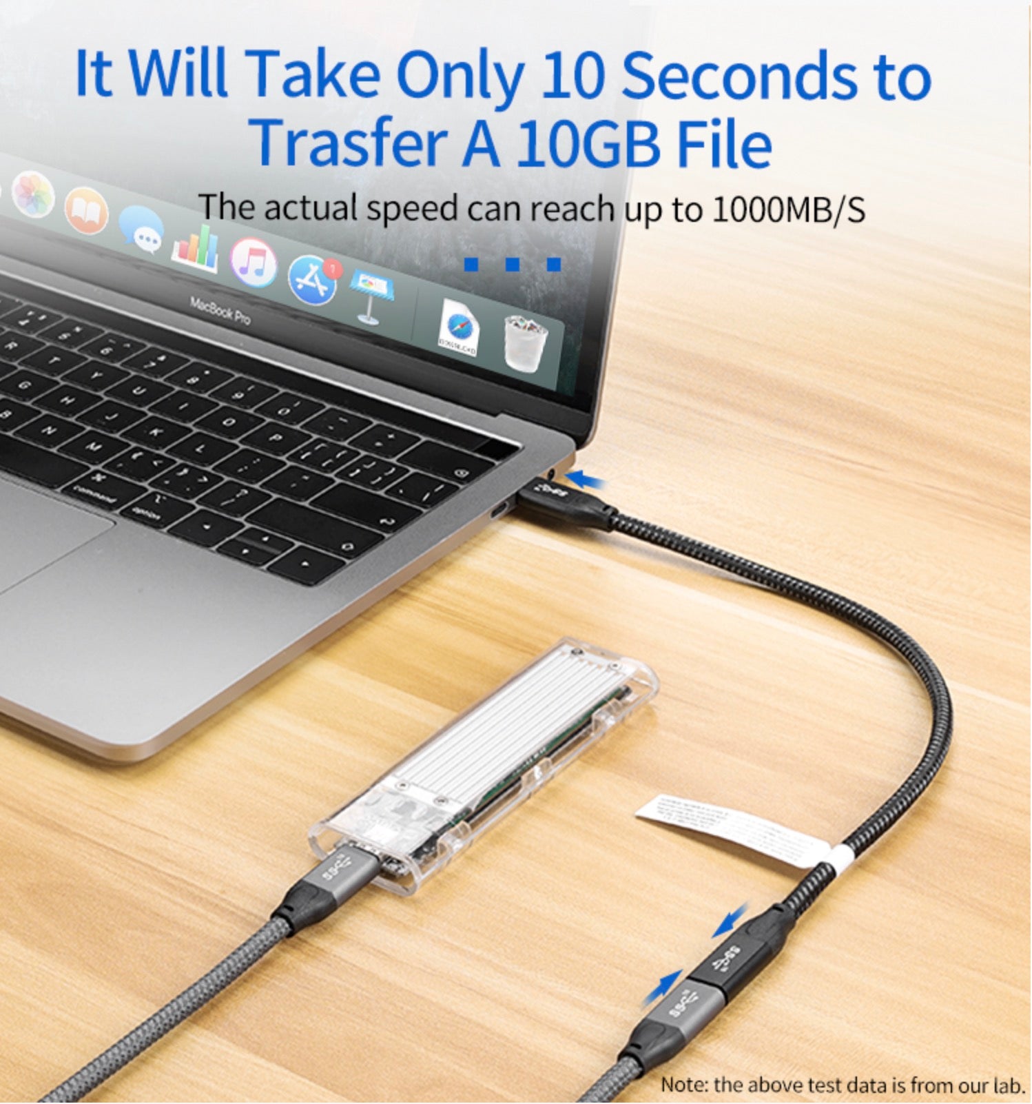 USB-C Male to Female 100W 4K Thunderbolt 3 Cable 10Gbps