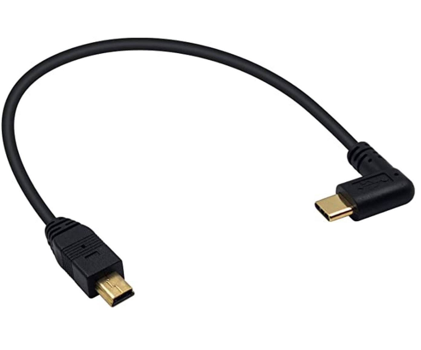 USB 3.1 Type C Angled Male to Mini USB Male Data Charging Cable 0.25m