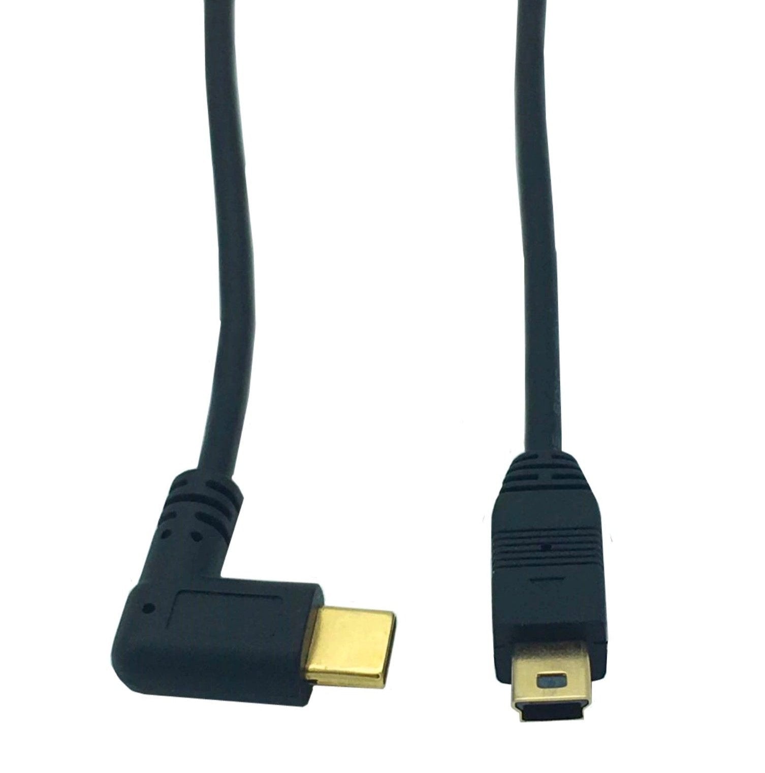 USB 3.1 Type C Angled Male to Mini USB Male Data Charging Cable 0.25m