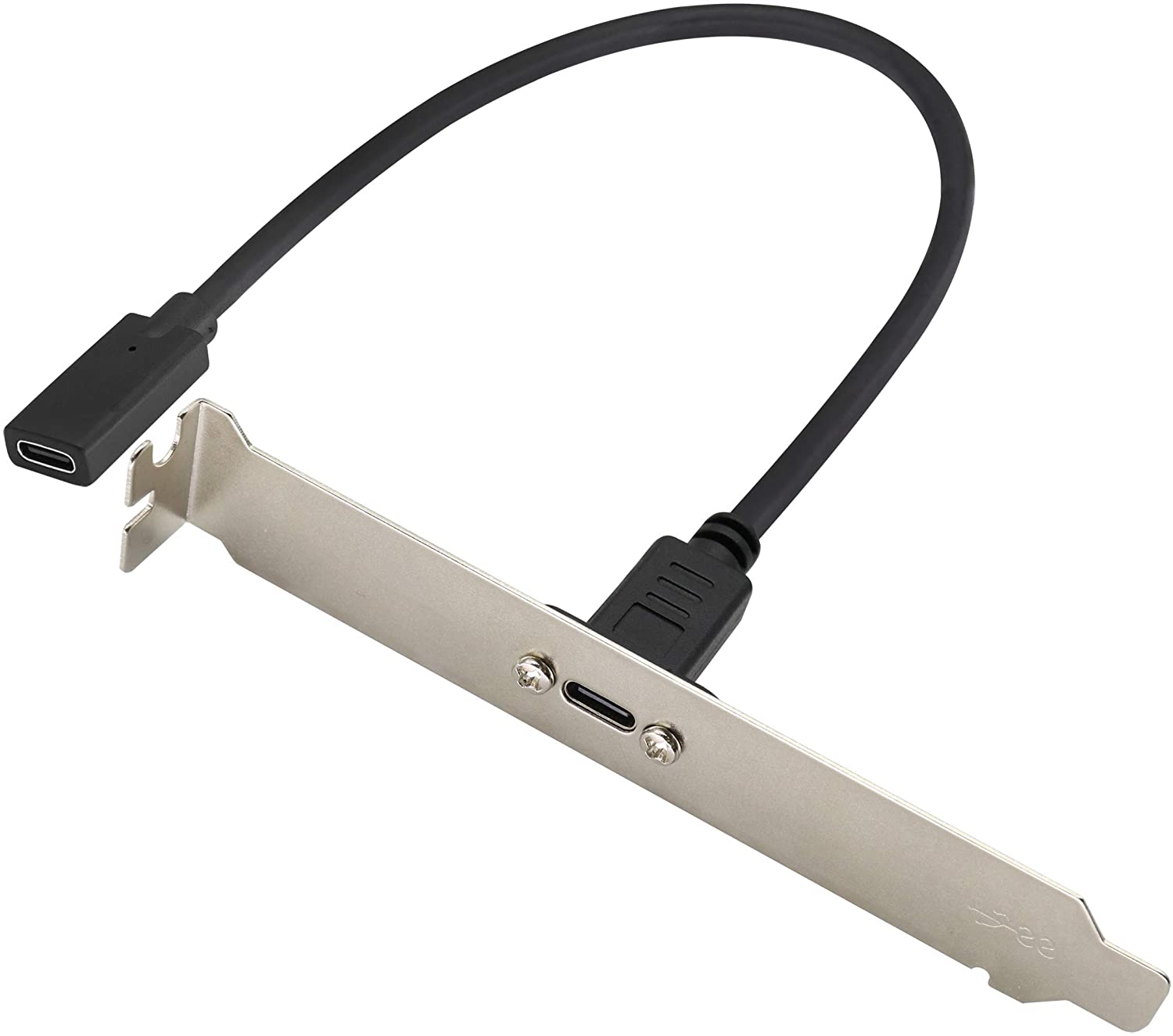 USB C Female to USB C Female Panel Mount Extension Cable 3A