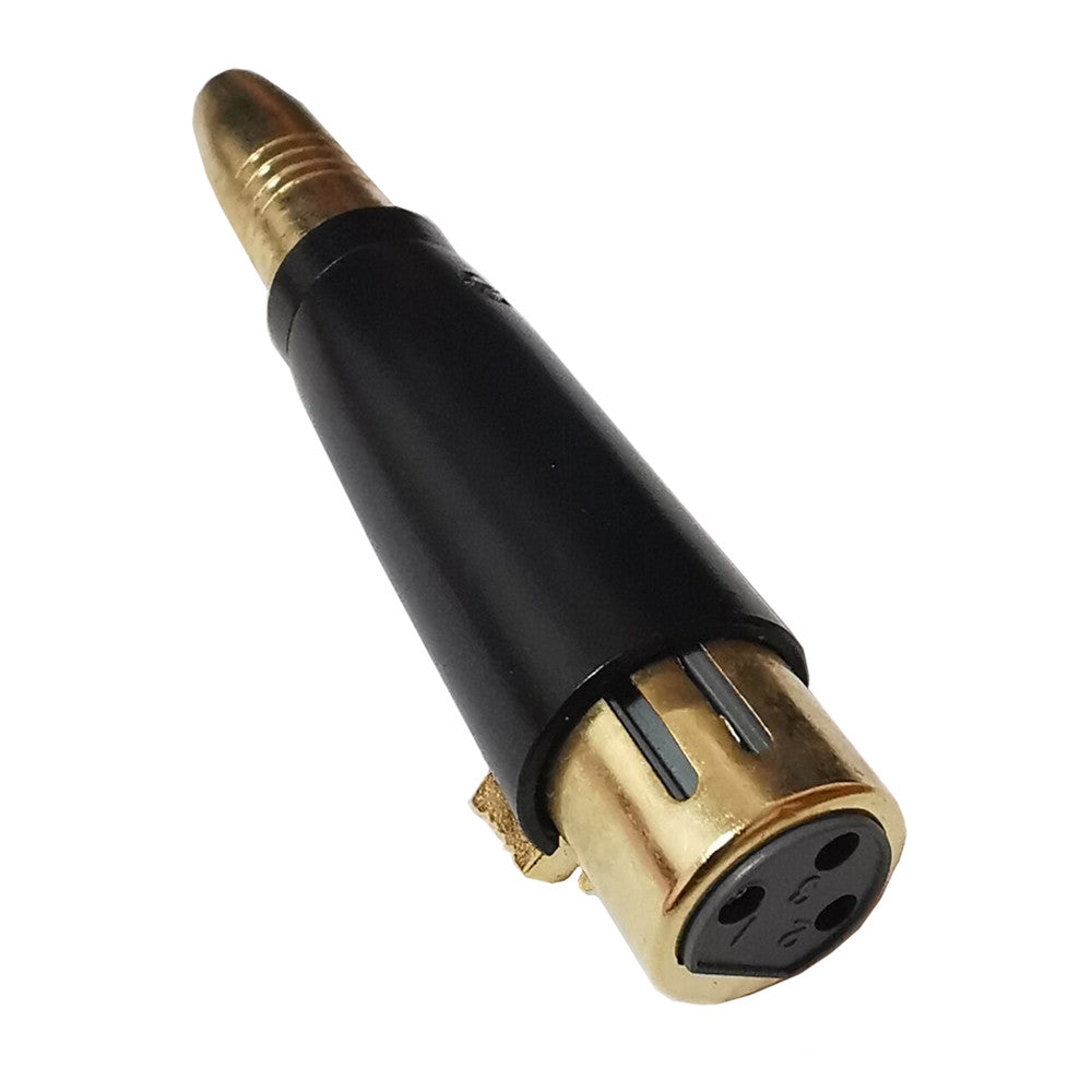 XLR 3-pin female to 6.35mm female adapter for microphones, mixers and audio equipment