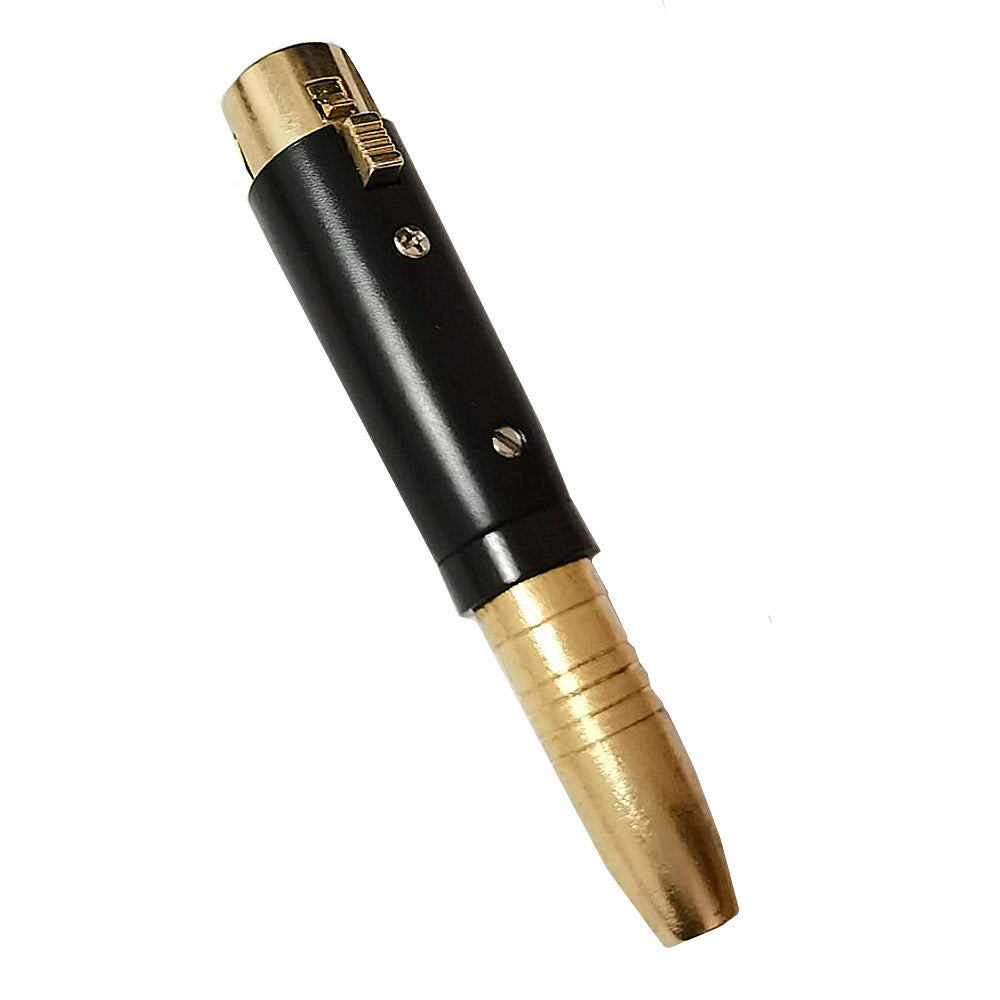 Comparison view of XLR female and 6.35mm female connectors on the audio adapter