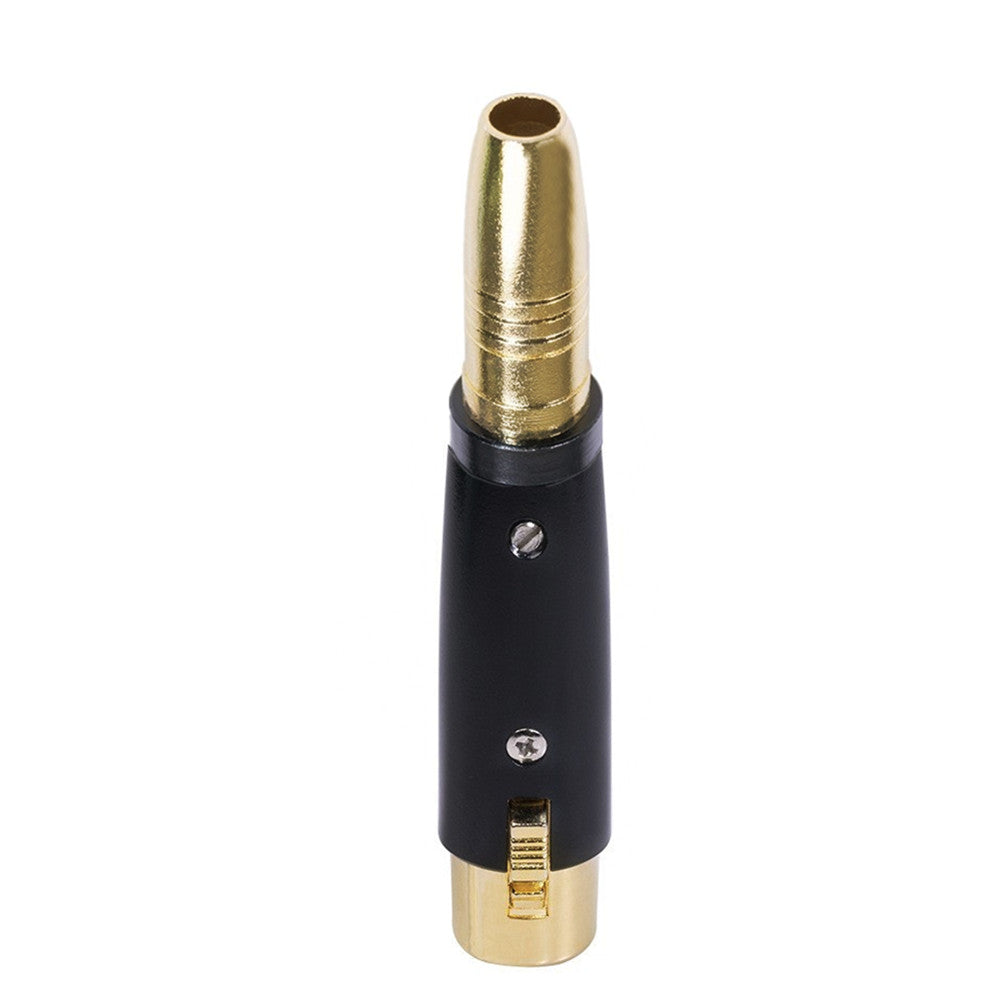 Front view of XLR 3-pin female to 6.35mm female jack adapter